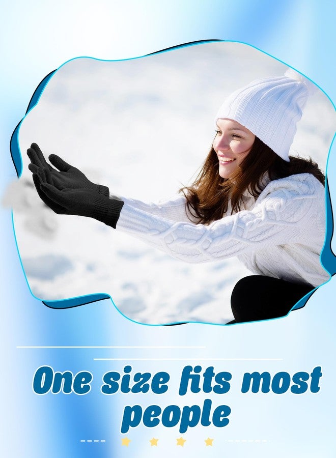 Skyebed 20 Pairs Winter Gloves Thermal Magic Glove Bulk Knit Gloves for Women Men Teens Unisex (Color Set 2, One Size) - Image 4